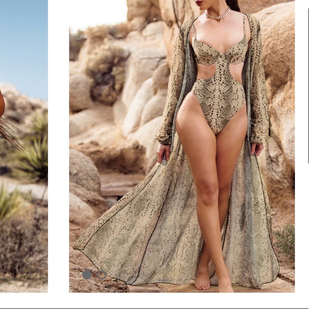 Achilles Sheer Cover Up - Nude Snake